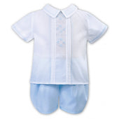 Sarah Louise Boys Embroidered Shirt and Short Set